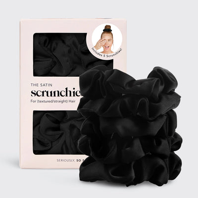 Satin Scrunchie Zwart