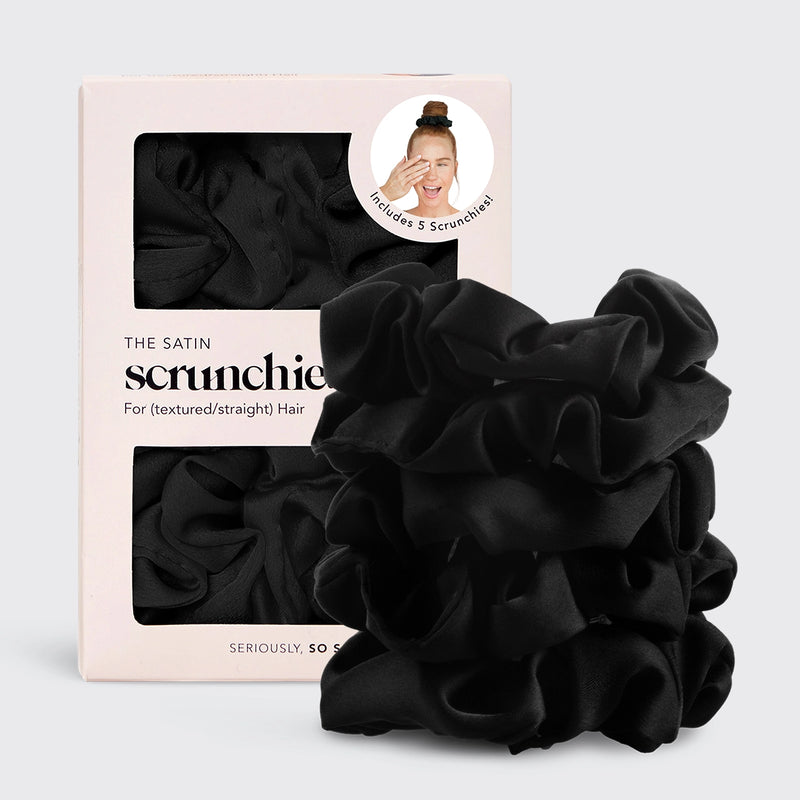 Satin Scrunchie Zwart