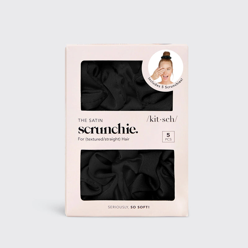 Satin Scrunchie Zwart